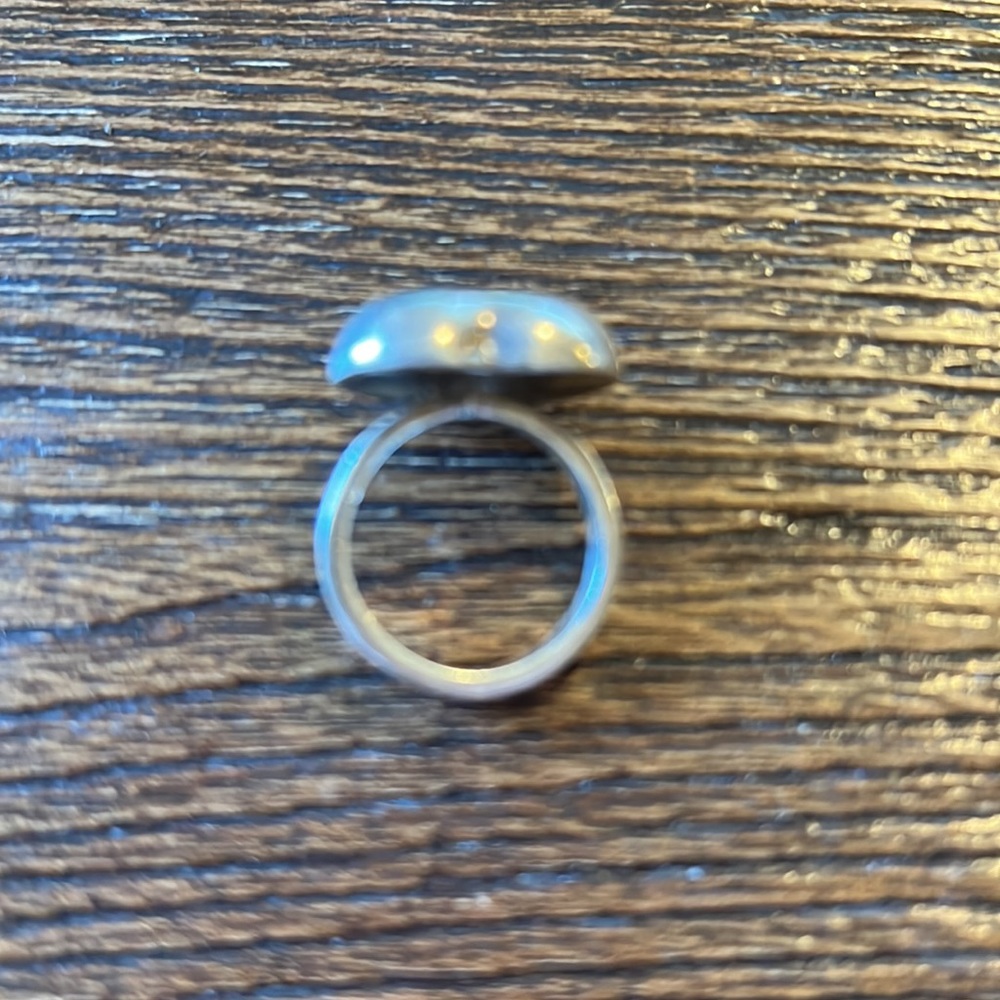 Heavy Solid Sterling Silver Heart Ring With Red J… - image 6